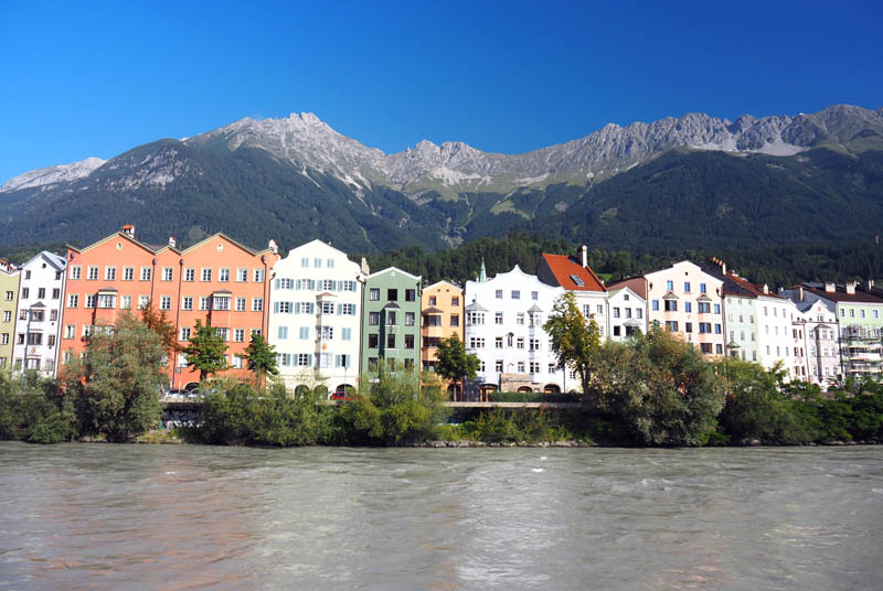 Innsbruck - Inn River and colorful houses